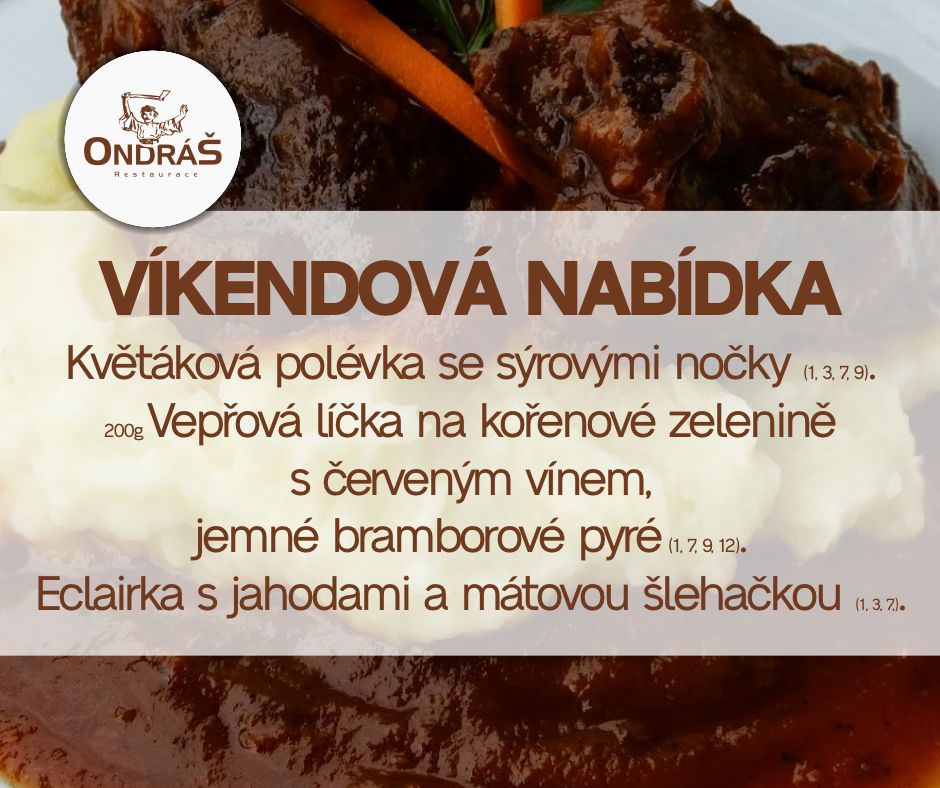 Víkendové menu 25. - 26.5.24